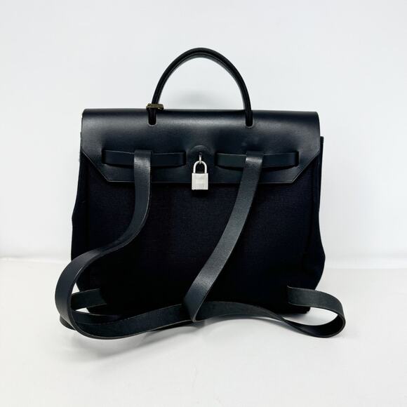 HERMÈS Vintage Toile Officier & Vache Herbag Backpack main image 5